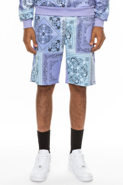 Men's Paisley Bandana Print Shorts