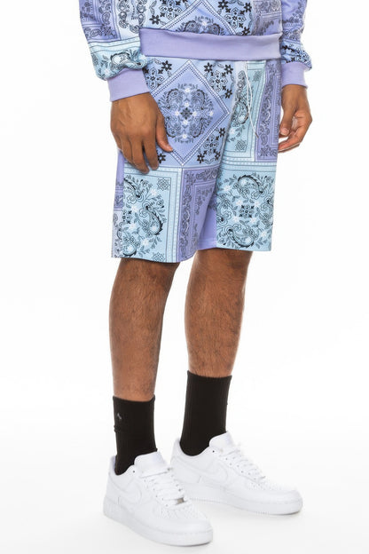 Men's Paisley Bandana Print Shorts