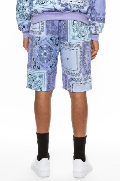 Men's Paisley Bandana Print Shorts