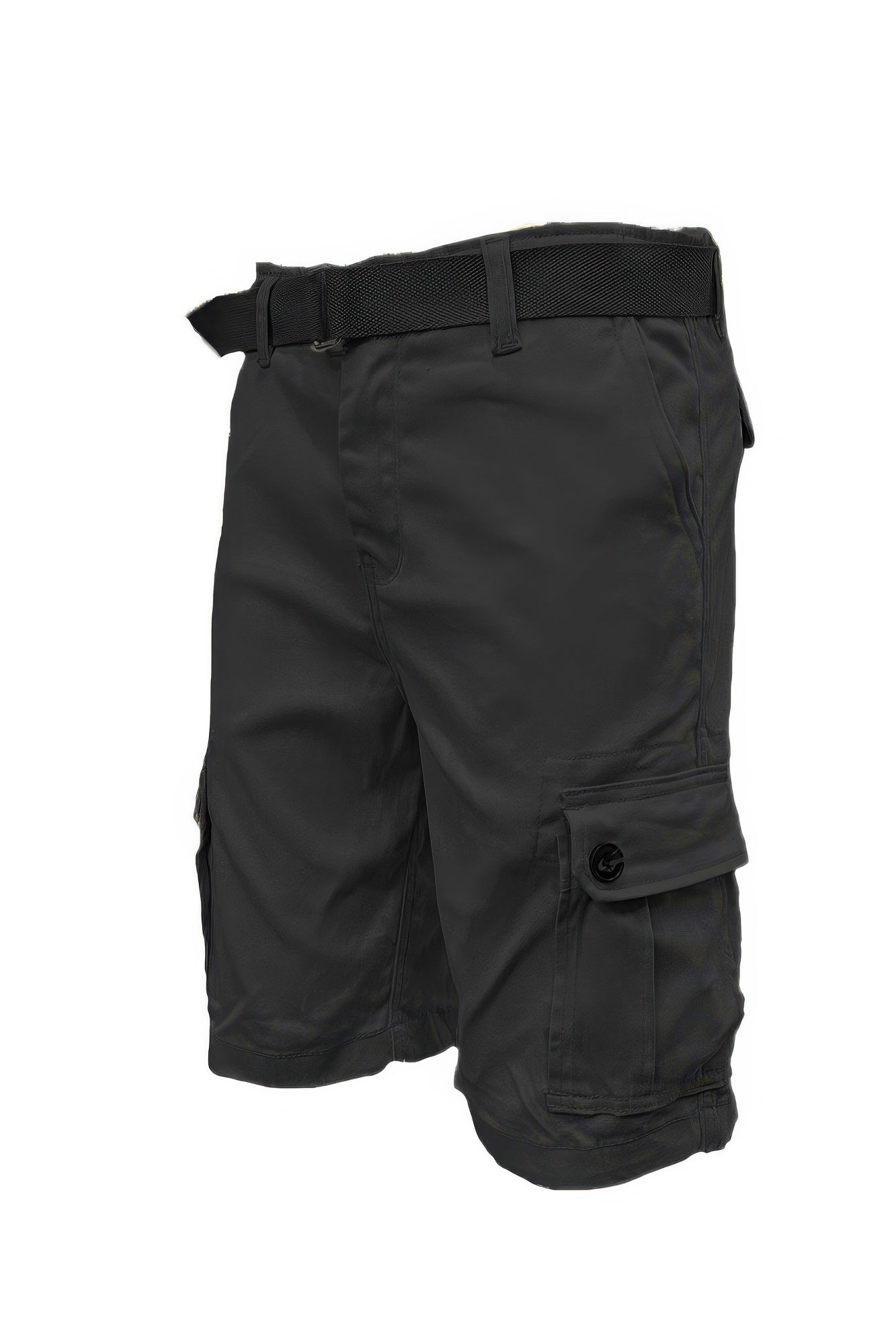 Men's Belted Cargo Shorts With Pockets