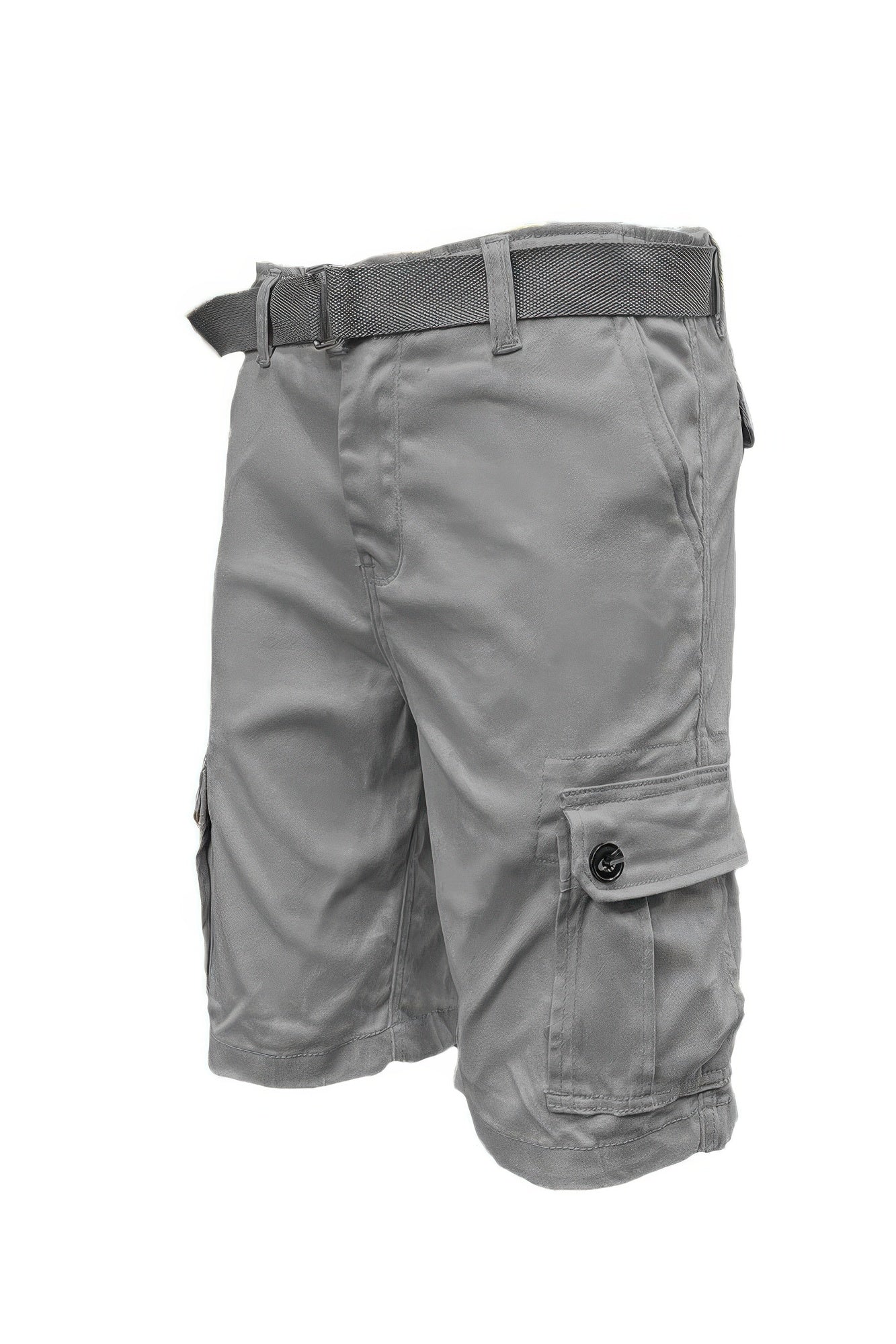 Men's Belted Cargo Shorts With Pockets