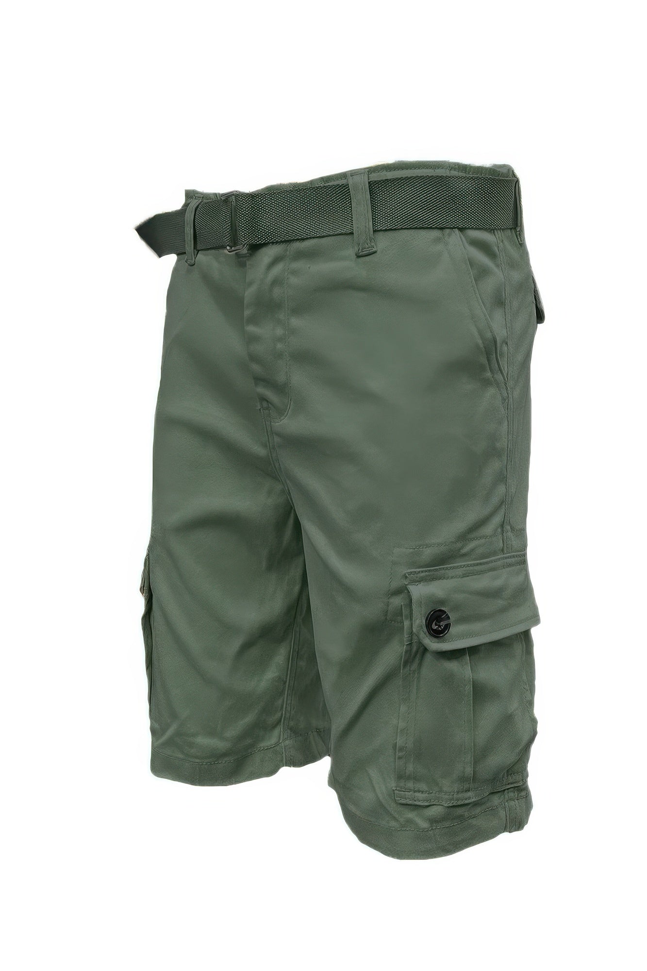 Men's Belted Cargo Shorts With Pockets