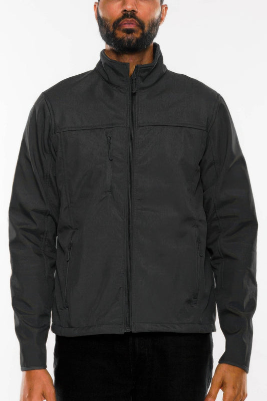 Men's Solid Soft Shell Storm Tech Jacket Coat