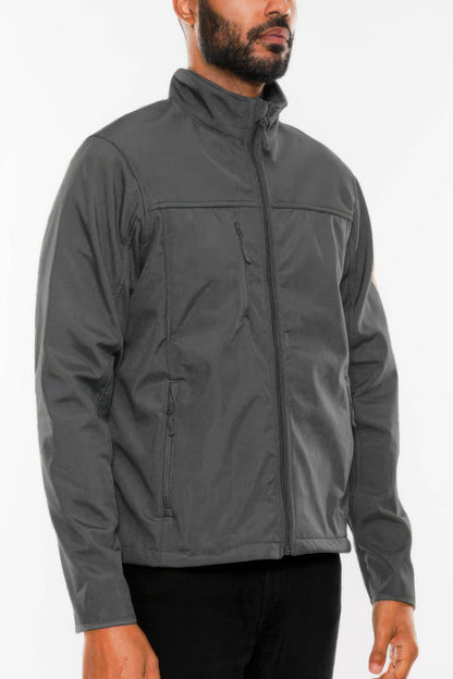 Men's Solid Soft Shell Storm Tech Jacket Coat