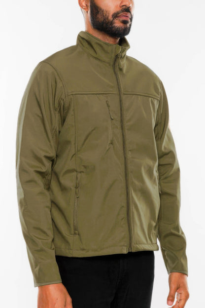 Men's Solid Soft Shell Storm Tech Jacket Coat