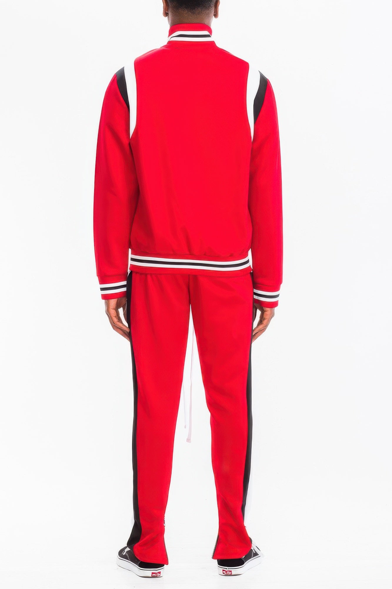 Men's Two Stripe Track Pants Track Jacket Set