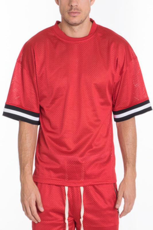 Mesh Sleeve Tape Athletic T-Shirt