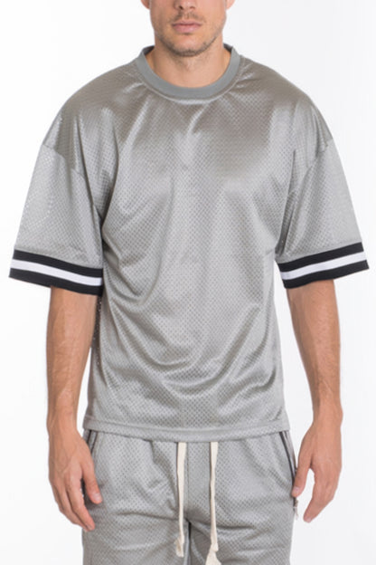 Mesh Sleeve Tape Athletic T-Shirt