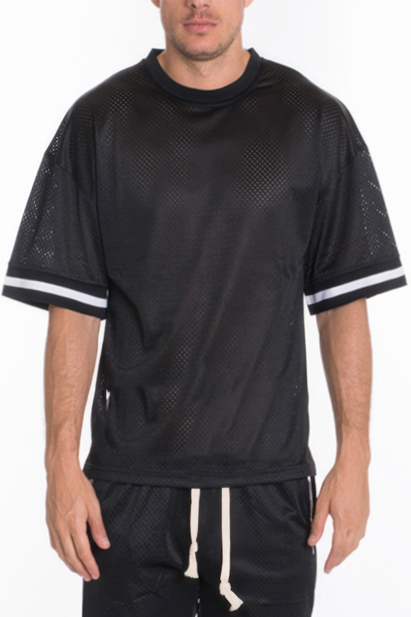 Mesh Sleeve Tape Athletic T-Shirt