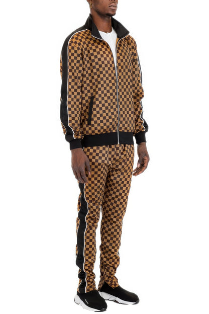 Rich Checkered Track Pants & Jacket Set