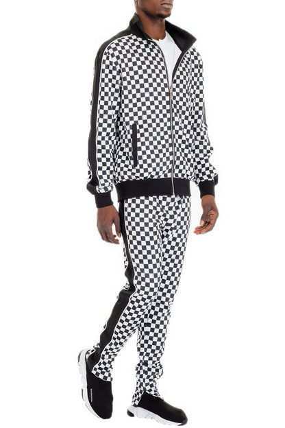 Rich Checkered Track Pants & Jacket Set