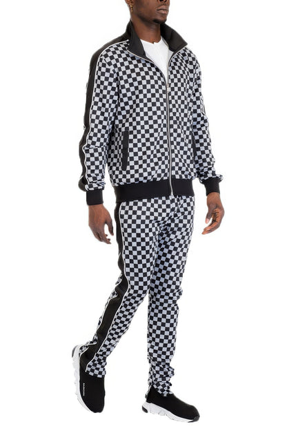 Rich Checkered Track Pants & Jacket Set