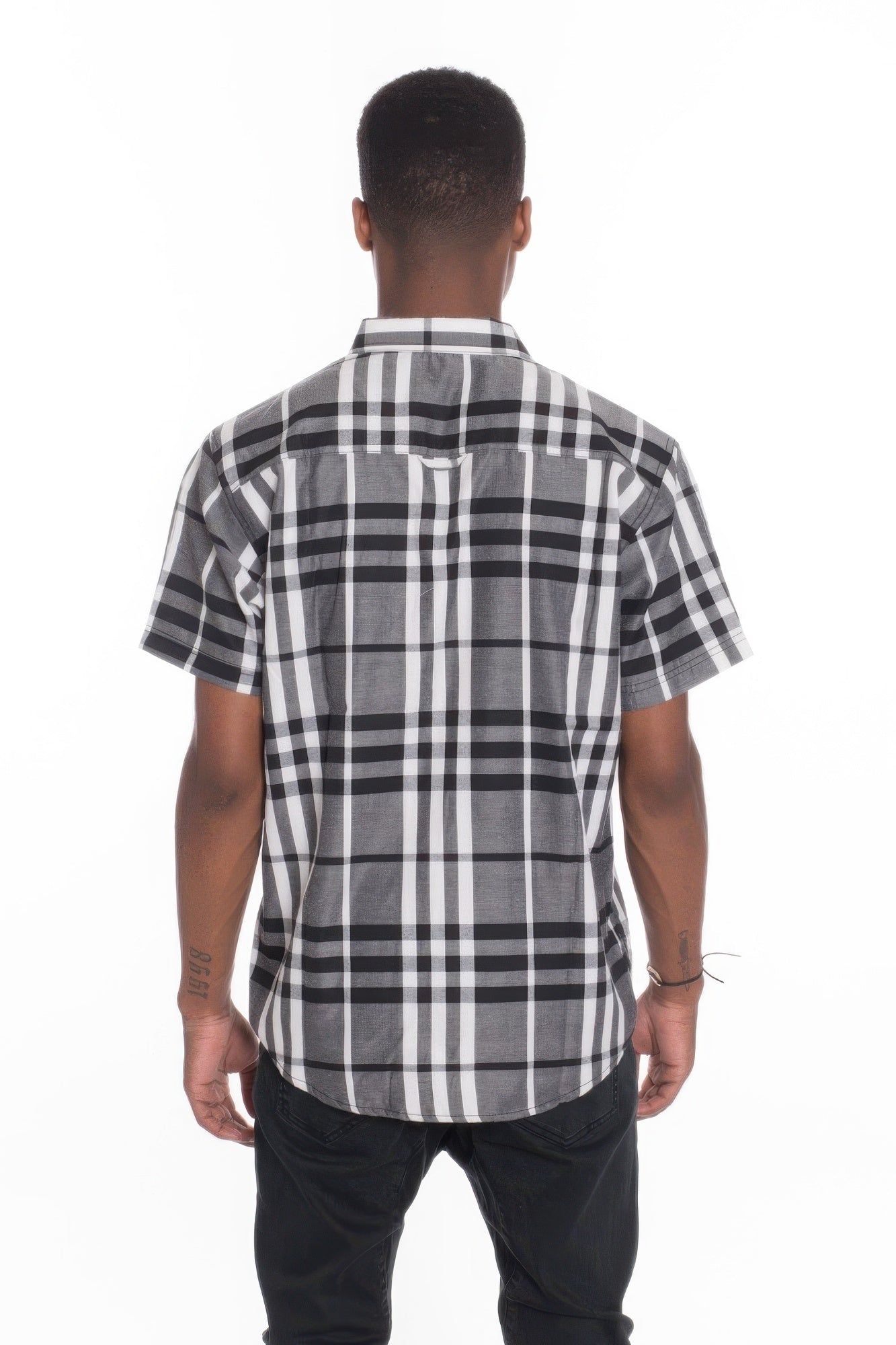 Men's Casual Short Sleeve Checker Shirts