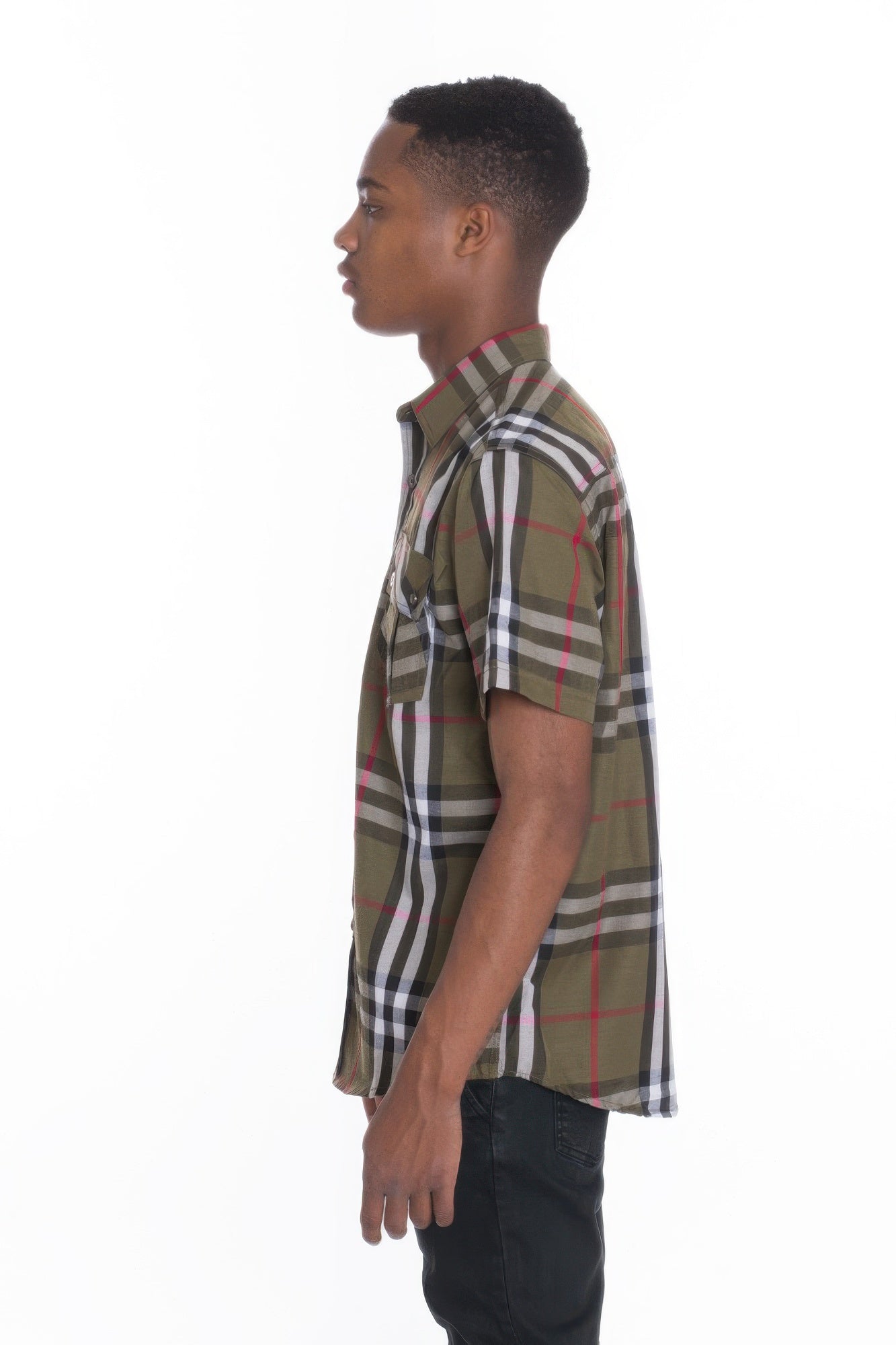 Men's Casual Short Sleeve Checker Shirts