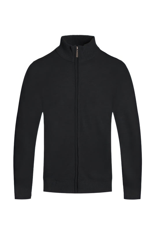 Men's Solid Full Zip Sweater