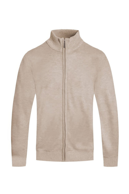 Men's Solid Full Zip Sweater