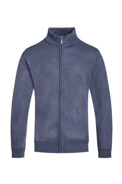 Men's Solid Full Zip Sweater