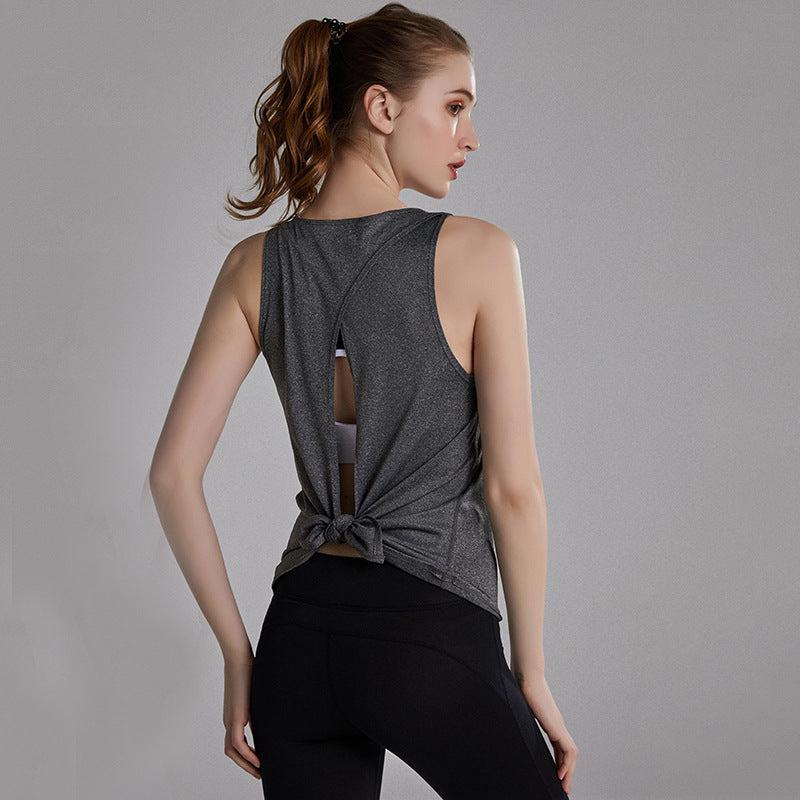 Women's Casual Fitness Quick Drying Tied Knot Sports Blouse