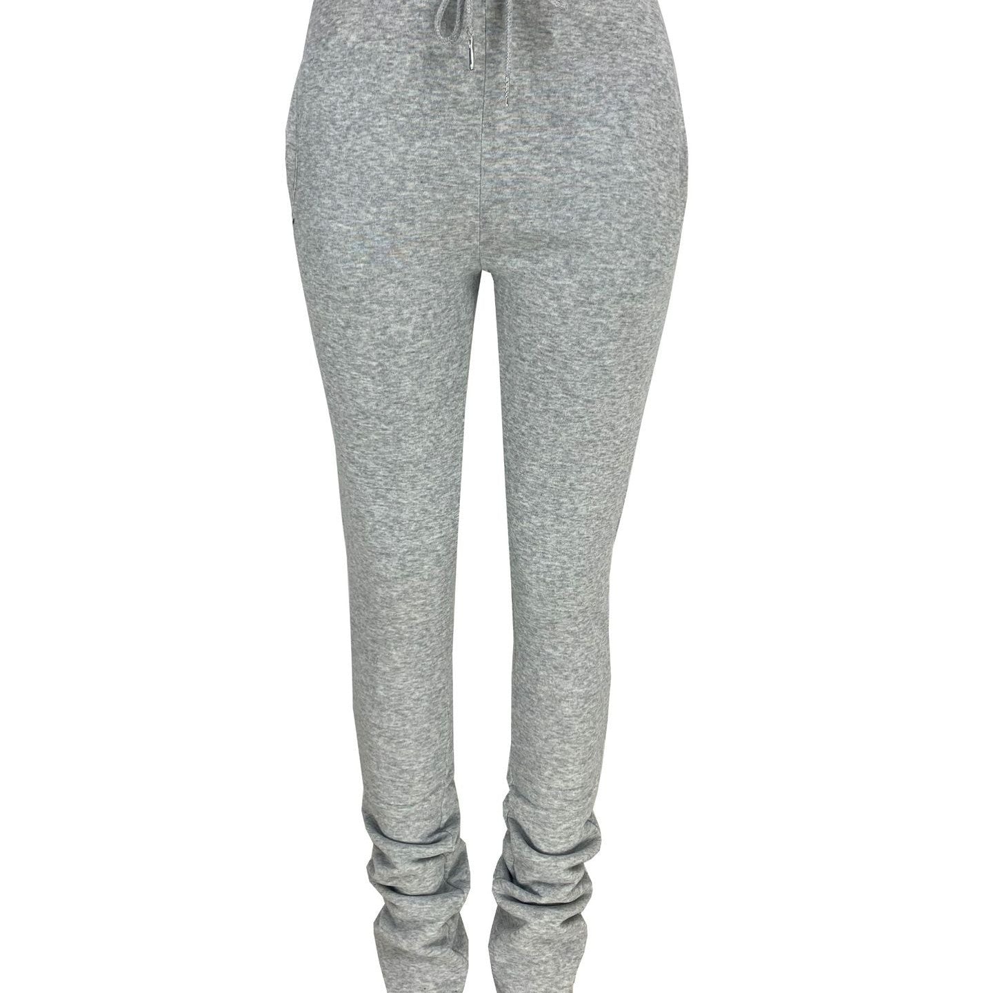 XS-3XL Woman Mid Waist Thick Stacked Sweatpants