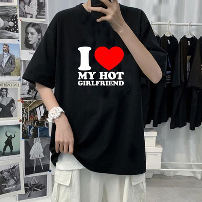 i love my girlfriend graphic summer t shirt