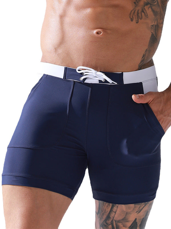 Men's Pocket Lined Tethered Swim Shorts