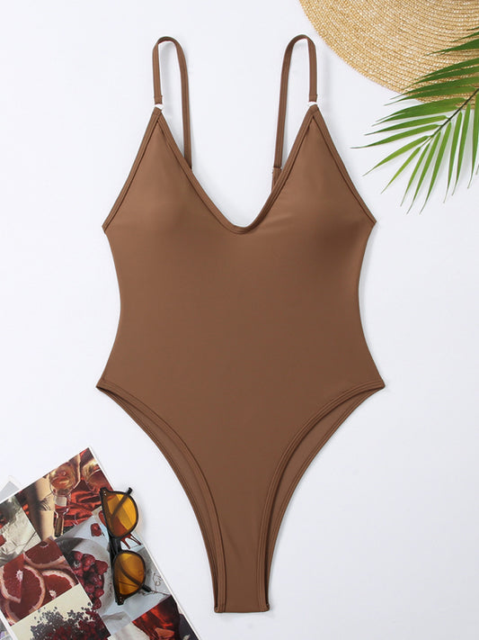 Women's multi-color sexy suspender one-piece bikini beach nightclub hot spring swimsuit