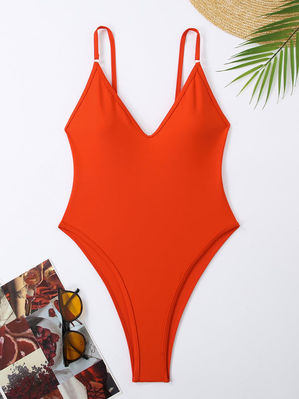 Women's multi-color sexy suspender one-piece bikini beach nightclub hot spring swimsuit