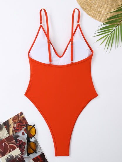 Women's multi-color sexy suspender one-piece bikini beach nightclub hot spring swimsuit