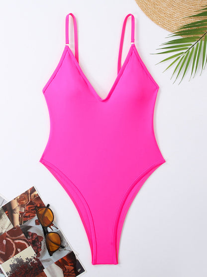 Women's multi-color sexy suspender one-piece bikini beach nightclub hot spring swimsuit