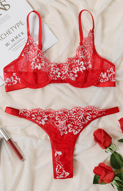 Floral Knit Lingerie Set - Sexy Four Seasons Style