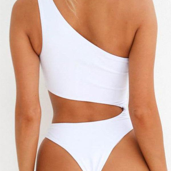 women's sexy bikini sloping shoulder one piece swimsuit