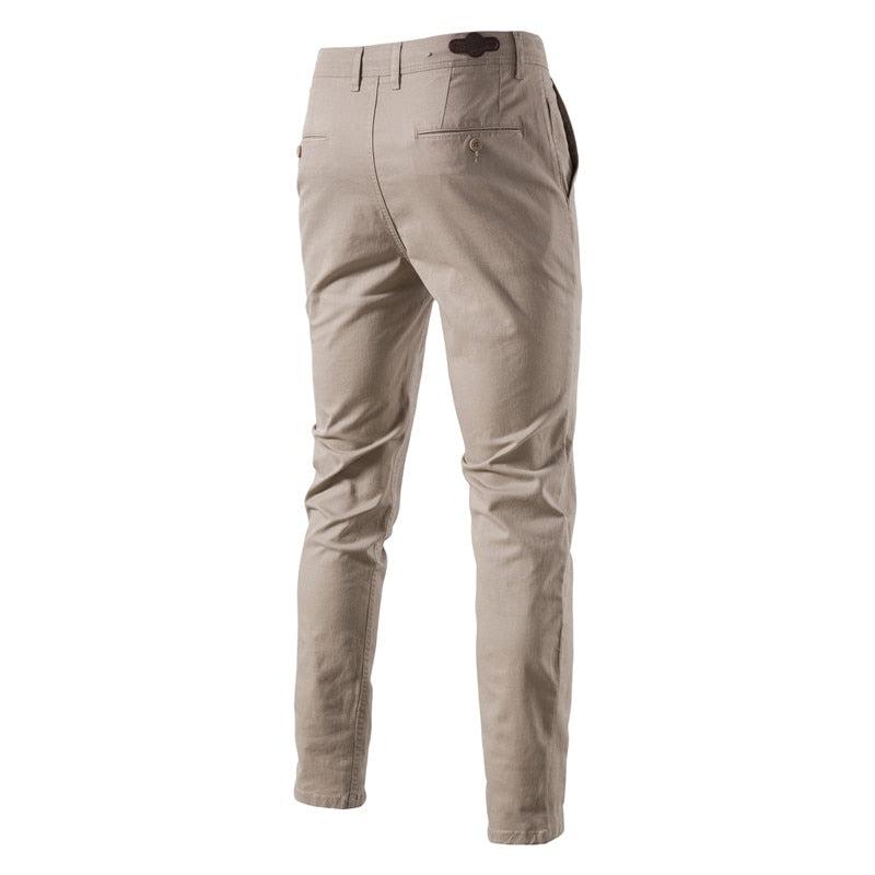 2023 Casual Cotton Men Trousers Solid Color Slim Fit Men's Pants New