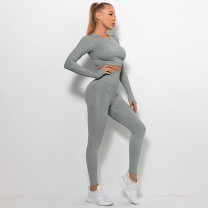 24 Colors Women Seamless Breathable Yoga Sportswear Sport Suit Gym Wear Set Fitness Yoga Wear