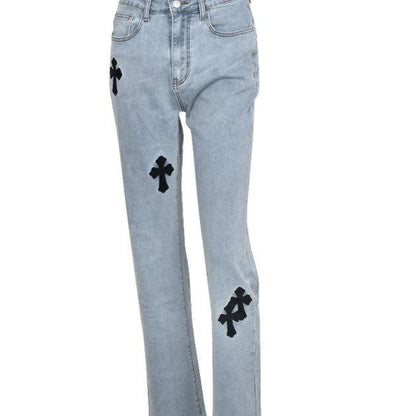 Autumn and winter contrast stitching jeans women retro trousers zipper feet pants sexy pencil skinny jeans