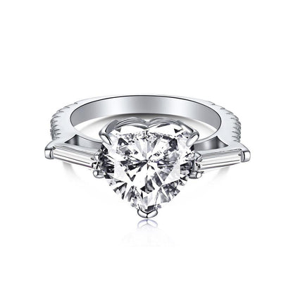Dylam Heart Collection 8A/5A Cz Bling Diamond 925 Sterling Silver Engagement Custom Pink Heart Ring Wedding Rings Jewelry Women
