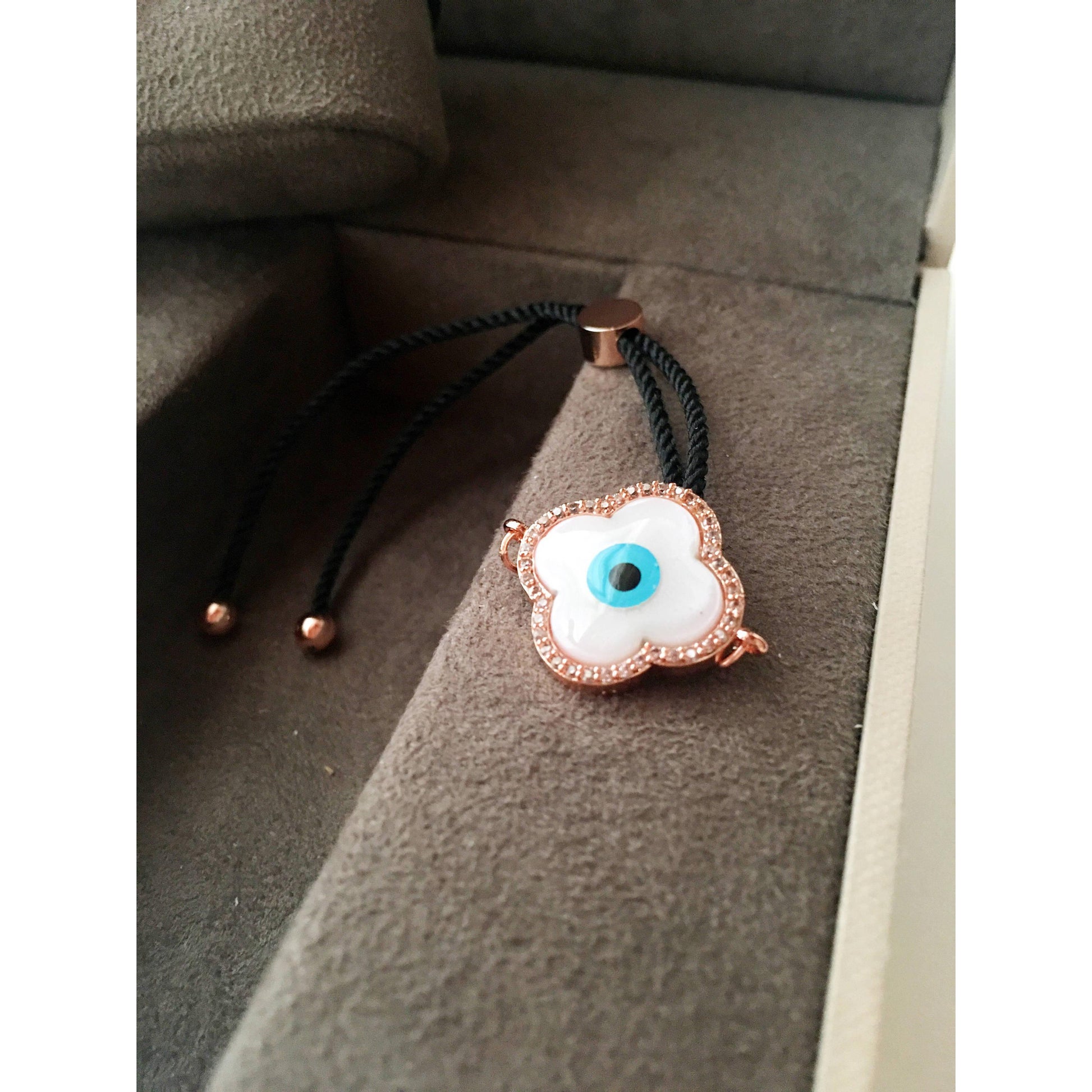 Evil Eye Bracelet, Clover Bracelet, Mother of Pearl