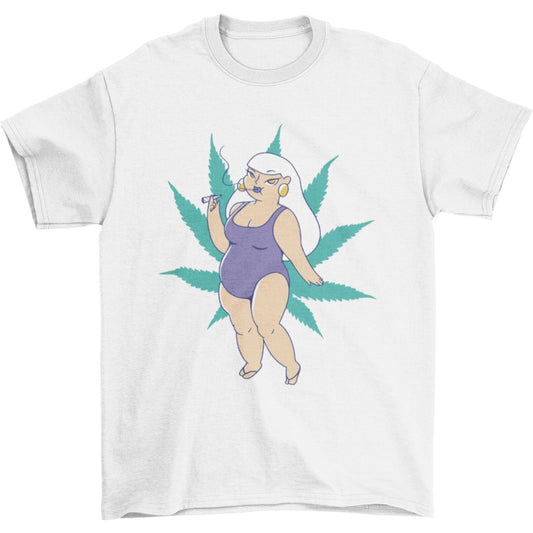 Girl smoking weed t-shirt design