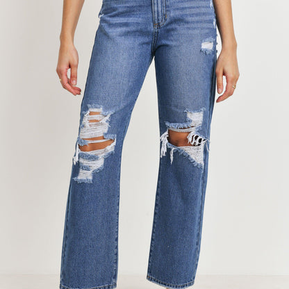 JBD HIGH WAISTED DISTRESSED LOOSE FIT JEAN