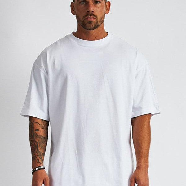 Men's solid color blank loose short-sleeved T-shirt