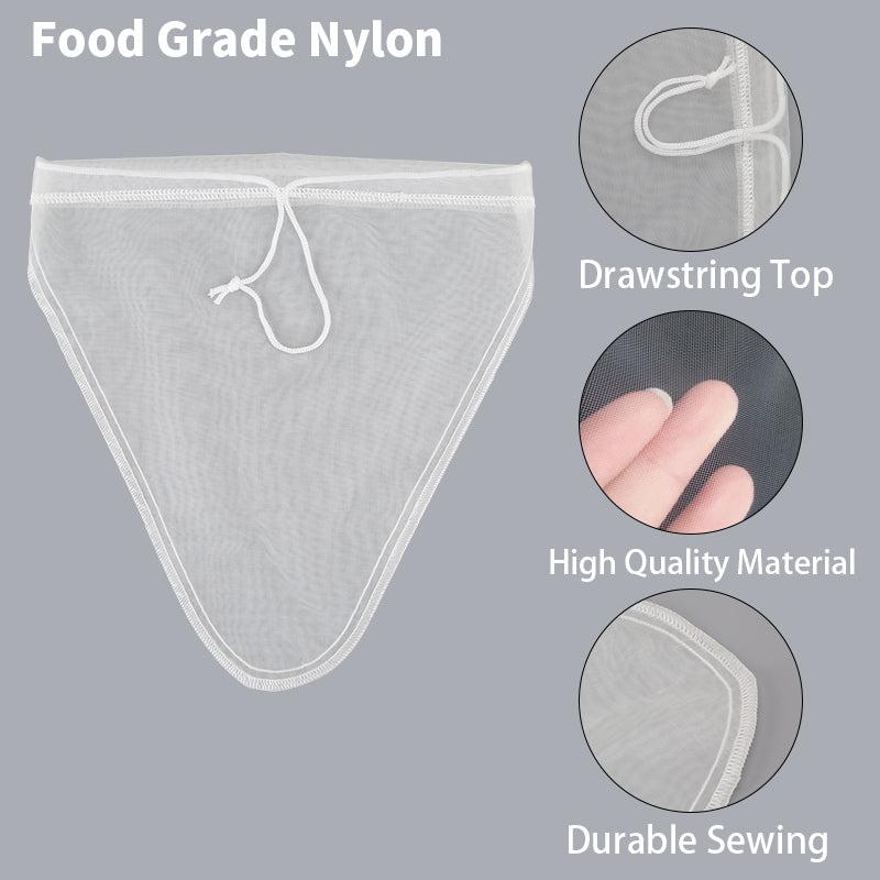 Natural color triangle nut milk bag cotton hemp nylon eco friendly nut milk filter bag