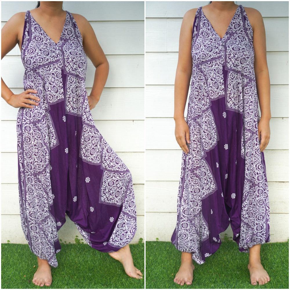 Purple Lotus Hippie Jumpsuits, Boho Rompers, Festival Clothing