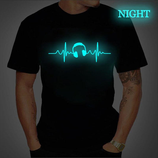 Short Sleeve Men's T-shirts | Men's Luminous Shirt | T-shirt Music