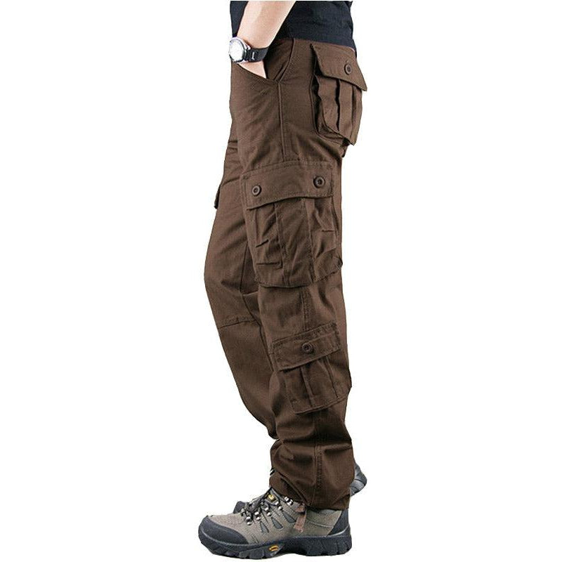Spring Mens Cargo Pants Khaki Military Men Trousers Casual Cotton