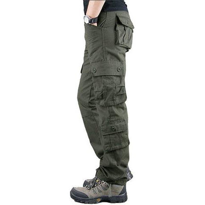 Spring Mens Cargo Pants Khaki Military Men Trousers Casual Cotton