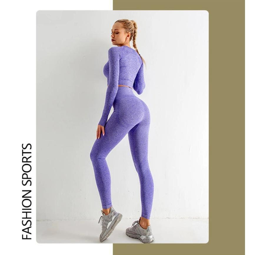 fitness active wear gym workout long sleeve clothing shorts pants tight sports suits seamless 5 pieces yoga set for women